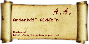 Anderkó Aldán névjegykártya